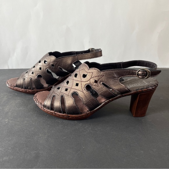 Metallic Brown Cutout Heels - Picture 2 of 12